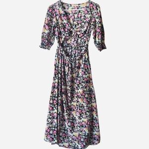 Floral Cutout Cotton Dress